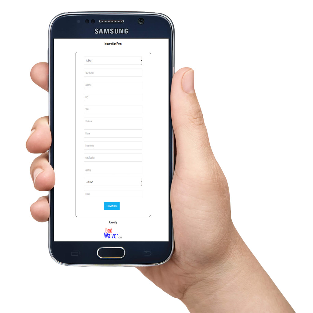 Boat Waiver Custom Fields Smartphone